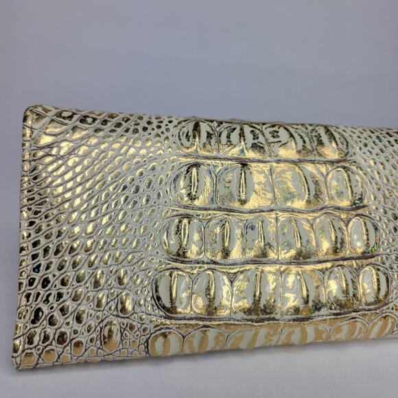 BRAHMIN Veronica Hologram Melbourne Gold Wallet Genuine Leather Iridescent NWT - Picture 7 of 12